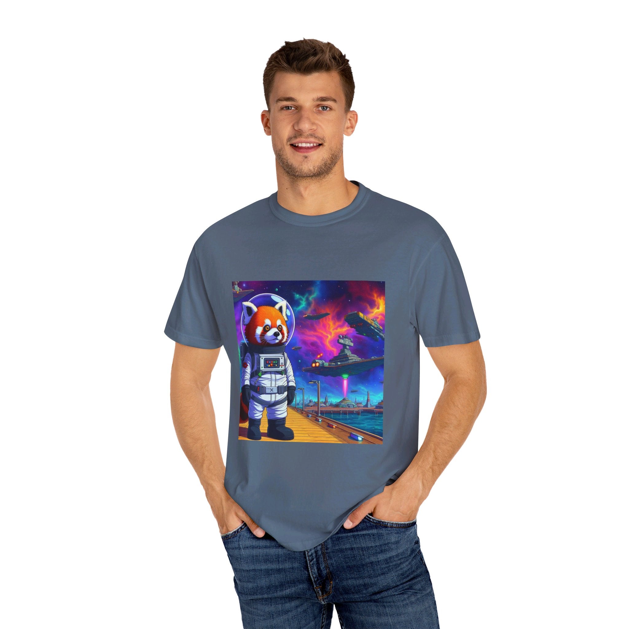 Red Panda Collection Spaceport Unisex Garment-Dyed T-shirt