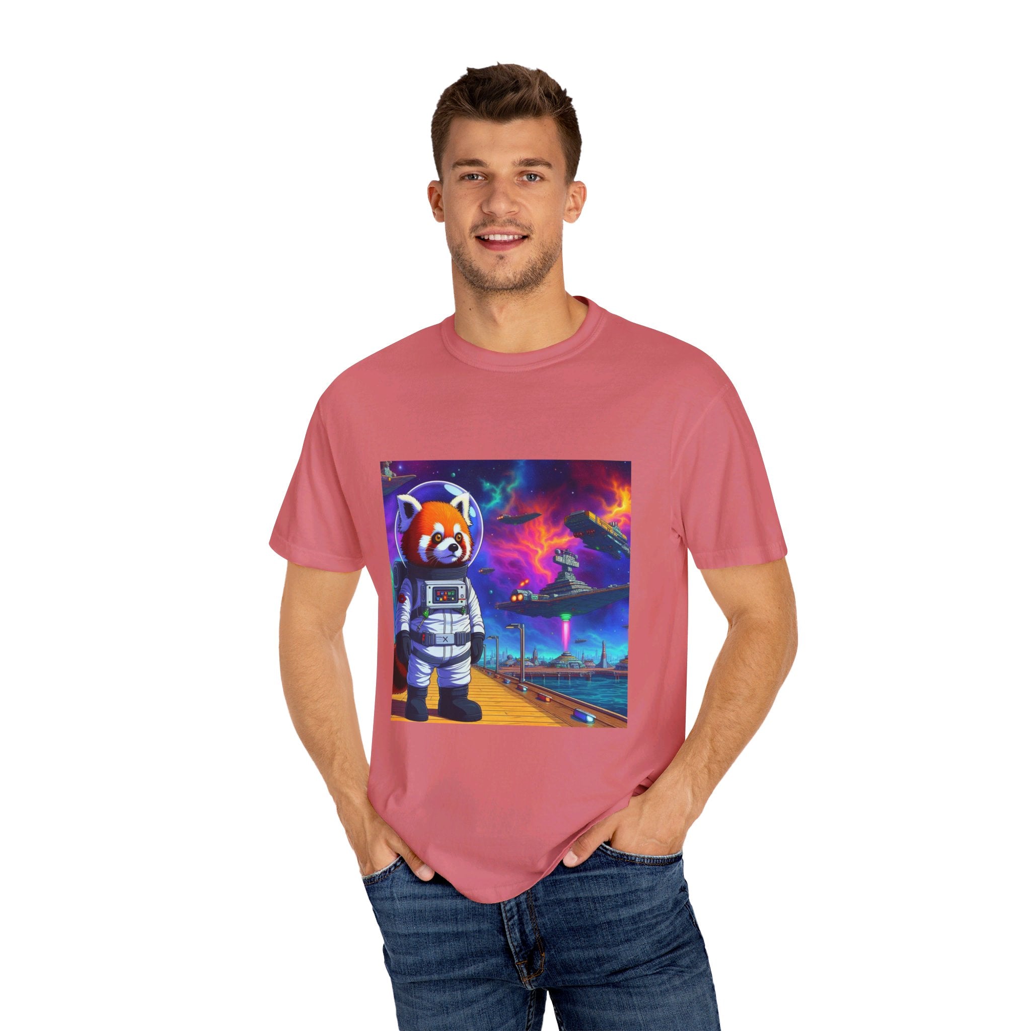 Red Panda Collection Spaceport Unisex Garment-Dyed T-shirt