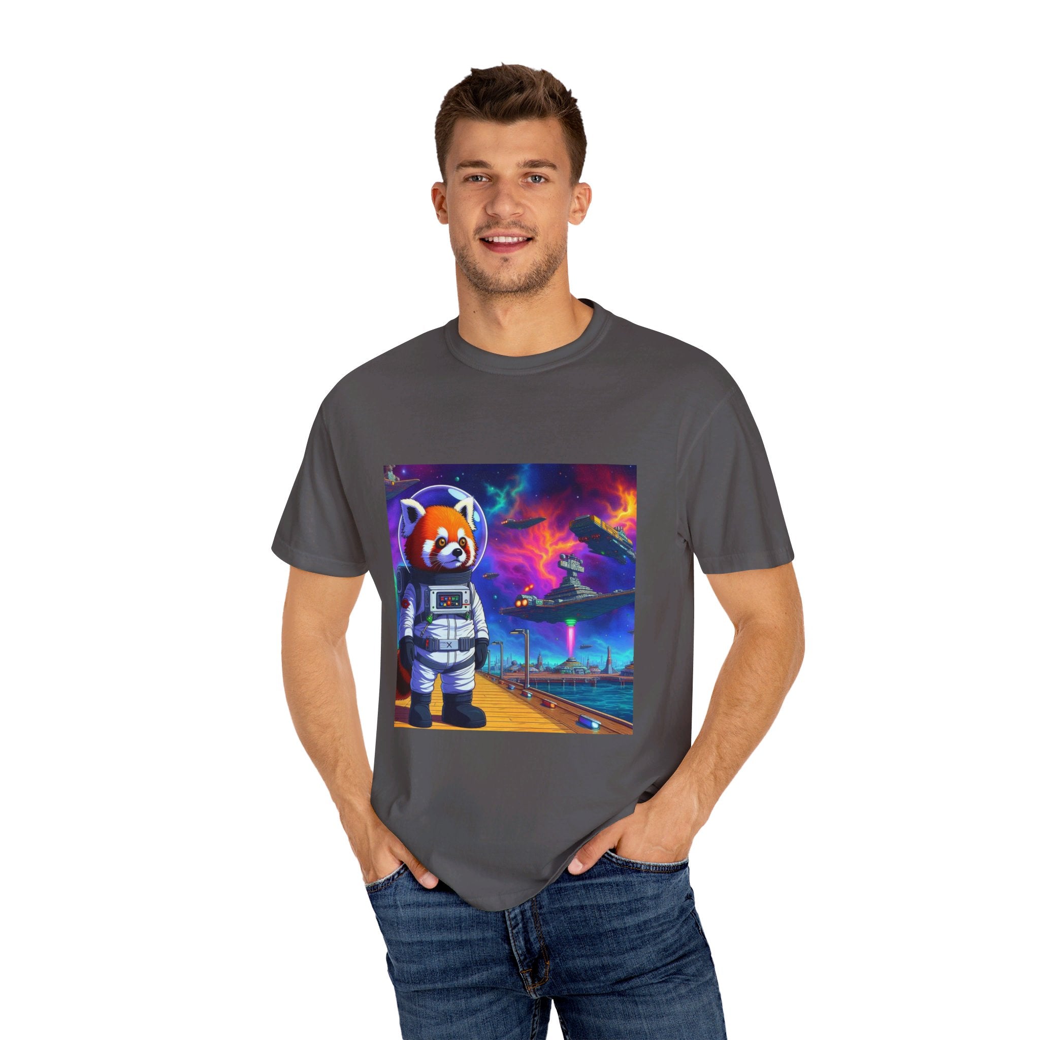 Red Panda Collection Spaceport Unisex Garment-Dyed T-shirt